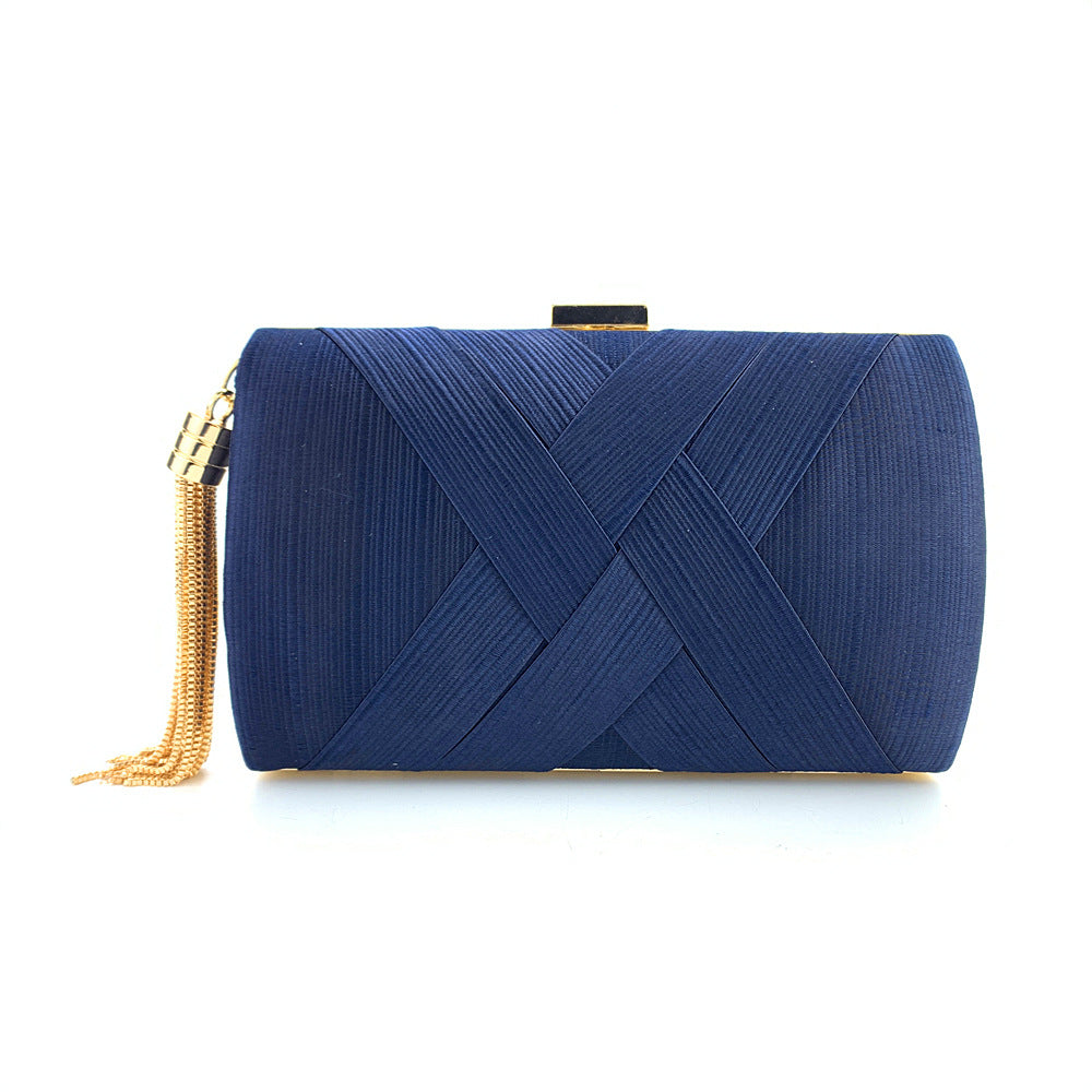 Handheld Women's Evening Clutch Bags Silk Satin Party Handbags Bridal Wedding Purses with Tassel Pendant Evening Clutch Bags
