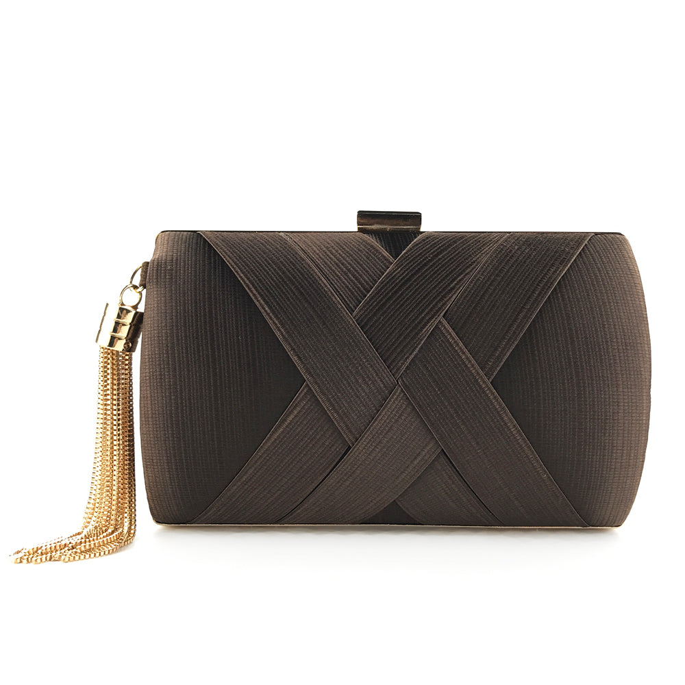 Handheld Women's Evening Clutch Bags Silk Satin Party Handbags Bridal Wedding Purses with Tassel Pendant Evening Clutch Bags