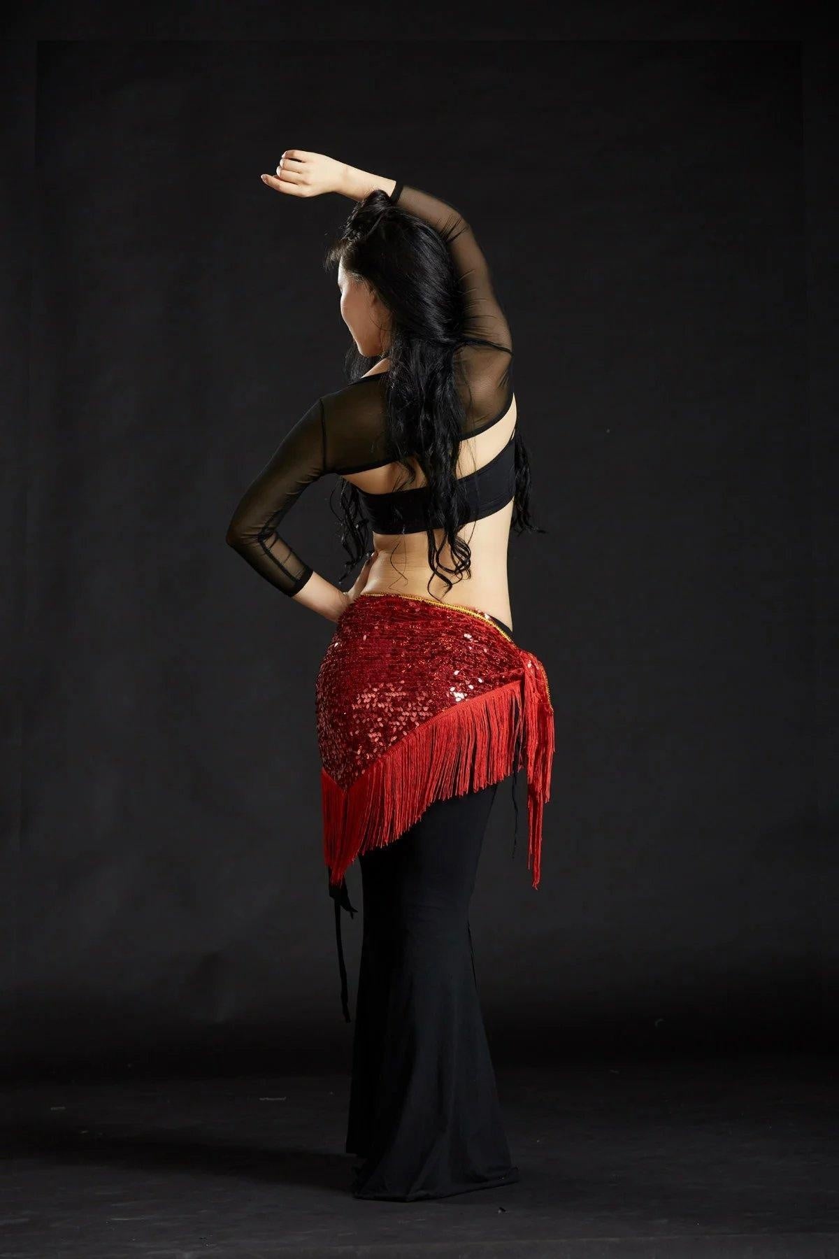 2023 Melon Piece Triangle Shawl Belly Dance Costumes Belt Hip Scarf Mermaid Towel