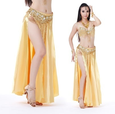 2-Sides Splitting Skirt, 14 Color 96cm(37.8 inch) Professional Dress, Double Forktailed Satin Skirt, Belly Dance Skirt