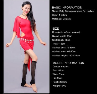 4 Color Polyester Shoulder Strap Moden Dance Dress Belly Dance Dress, Bellydance Costumes, Dress for ladies