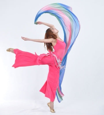 250x120cm 18 Colors Imitated Silk Fabric Scarf Belly Dance Hand Scarf Belly Dance Throwing Yarn Scarf Belly Dance Prop Stage Activities Tools