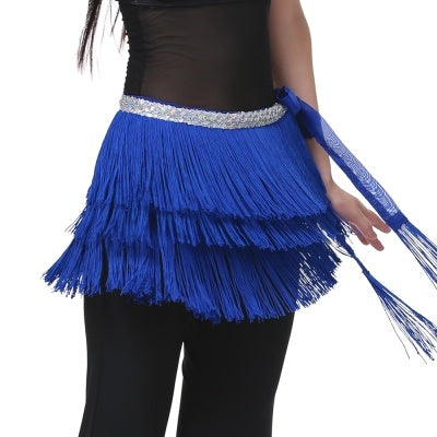 12 Color WASIT80CM/WIDTH32CM/LENGTH180CM 3 Layer Tassel Belly Dance Hip Scarf, WAIST BELT, WAIST SCARF