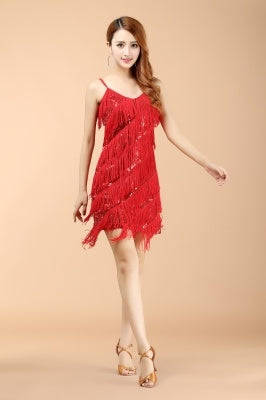 Professional And Sexy Latin Dance Costumes, Women's Adult Autumn Performance Costumes, Tassel Latin Dress Skirt