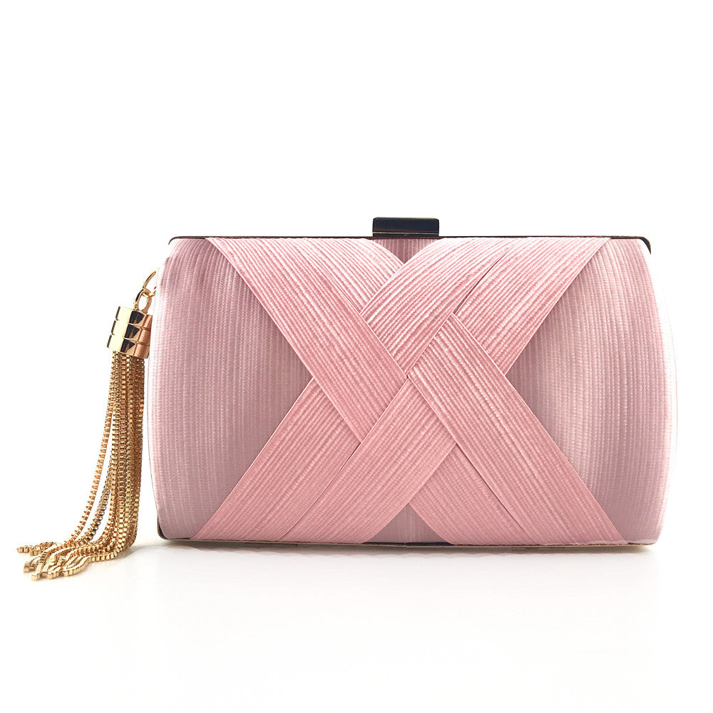 Handheld Women's Evening Clutch Bags Silk Satin Party Handbags Bridal Wedding Purses with Tassel Pendant Evening Clutch Bags