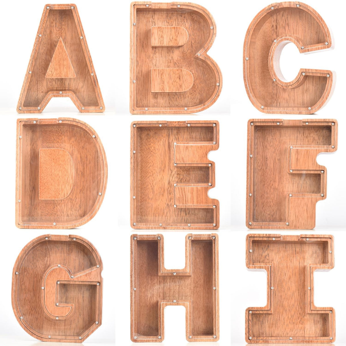 Creative Piggy Bank Nordic Style Wooden Letter Piggy Bank 19*18*3cm