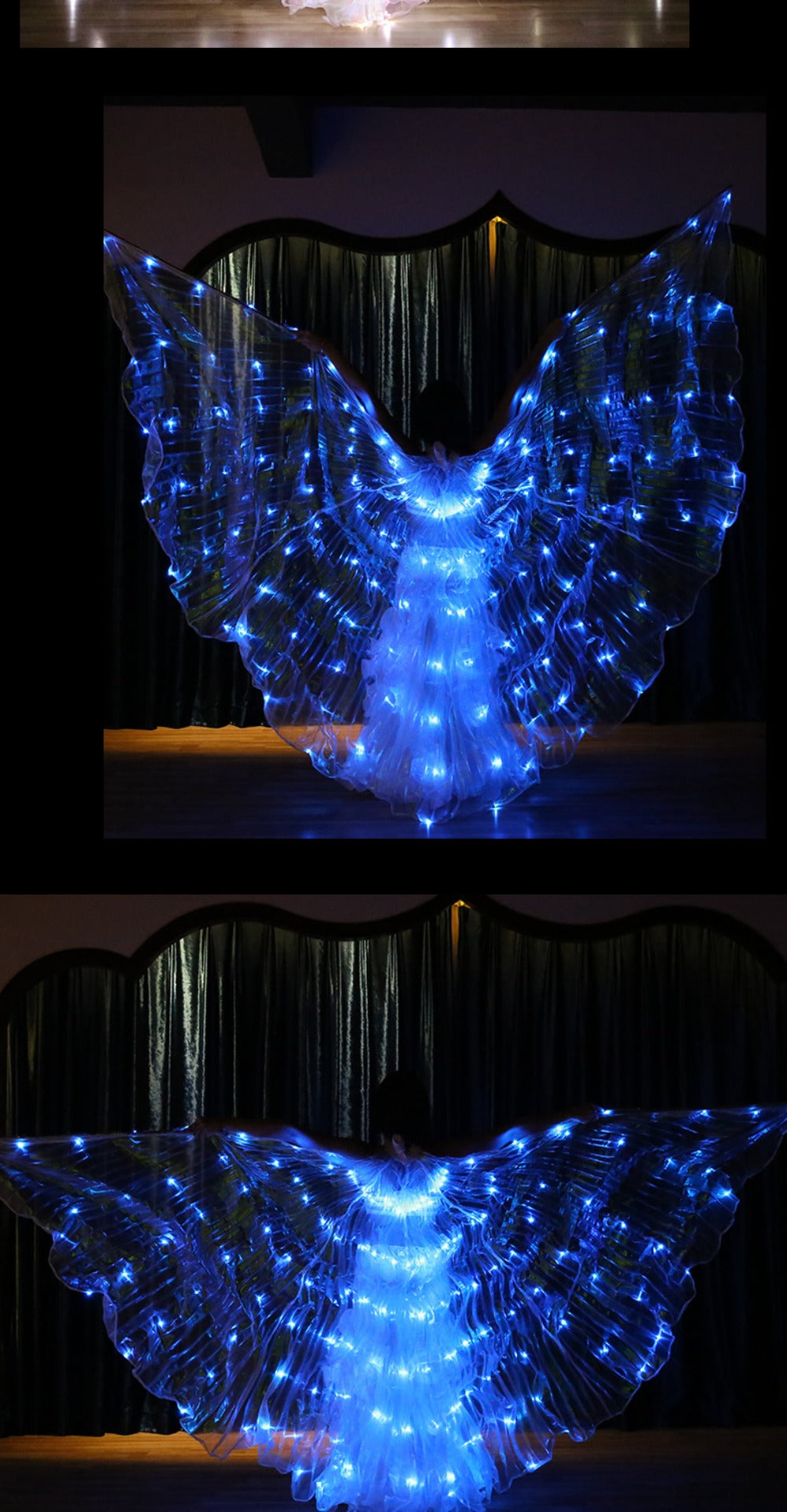 6-Colors Changing LED Wings, 360-degree Dancing Wings and Luminous Props for Belly Dance Performances
