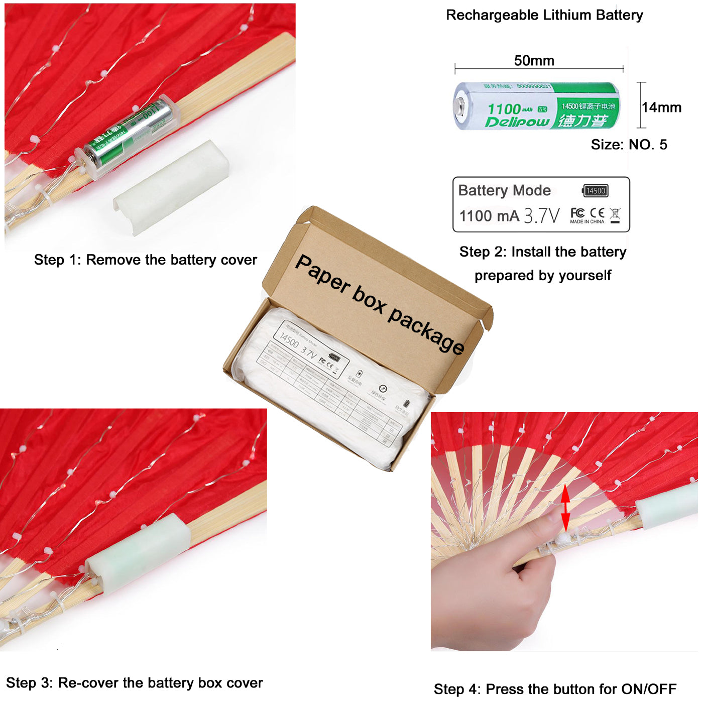 Programming Remote Control LED Fans Veil 100% Real Silk - 1.8m Long Bamboo Fans Veil Hand Made Silk Fans for Dance/Outdoor