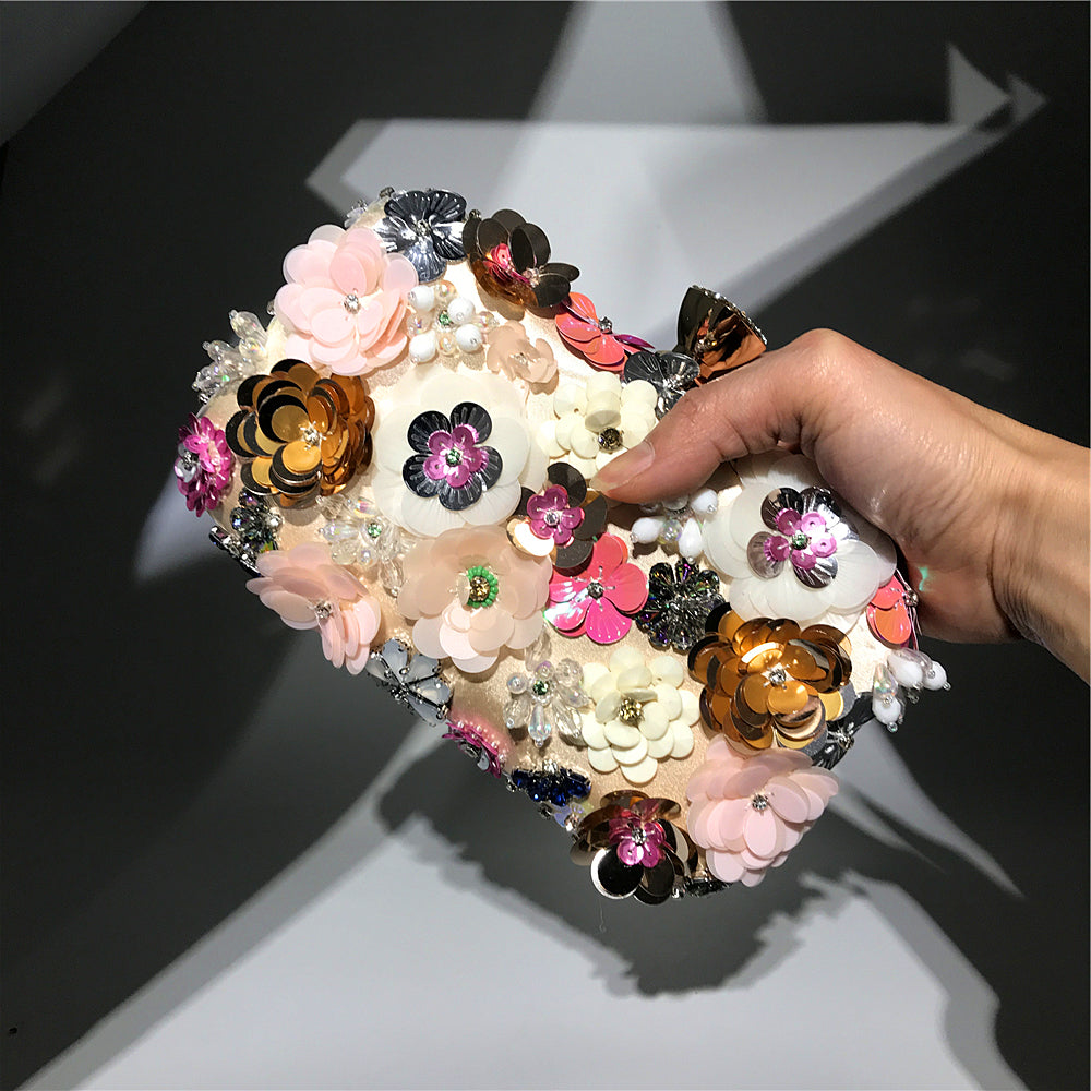 Fashion Evening Bags Handmade Flower Beaded Bags Banquet Wedding Party Bags Women Evening Clutch Women Purse