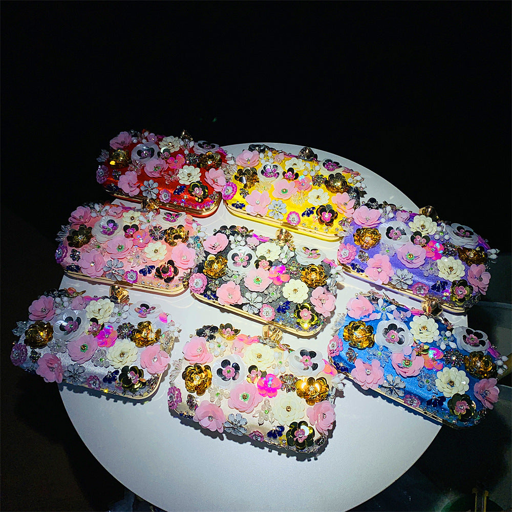 Fashion Evening Bags Handmade Flower Beaded Bags Banquet Wedding Party Bags Women Evening Clutch Women Purse