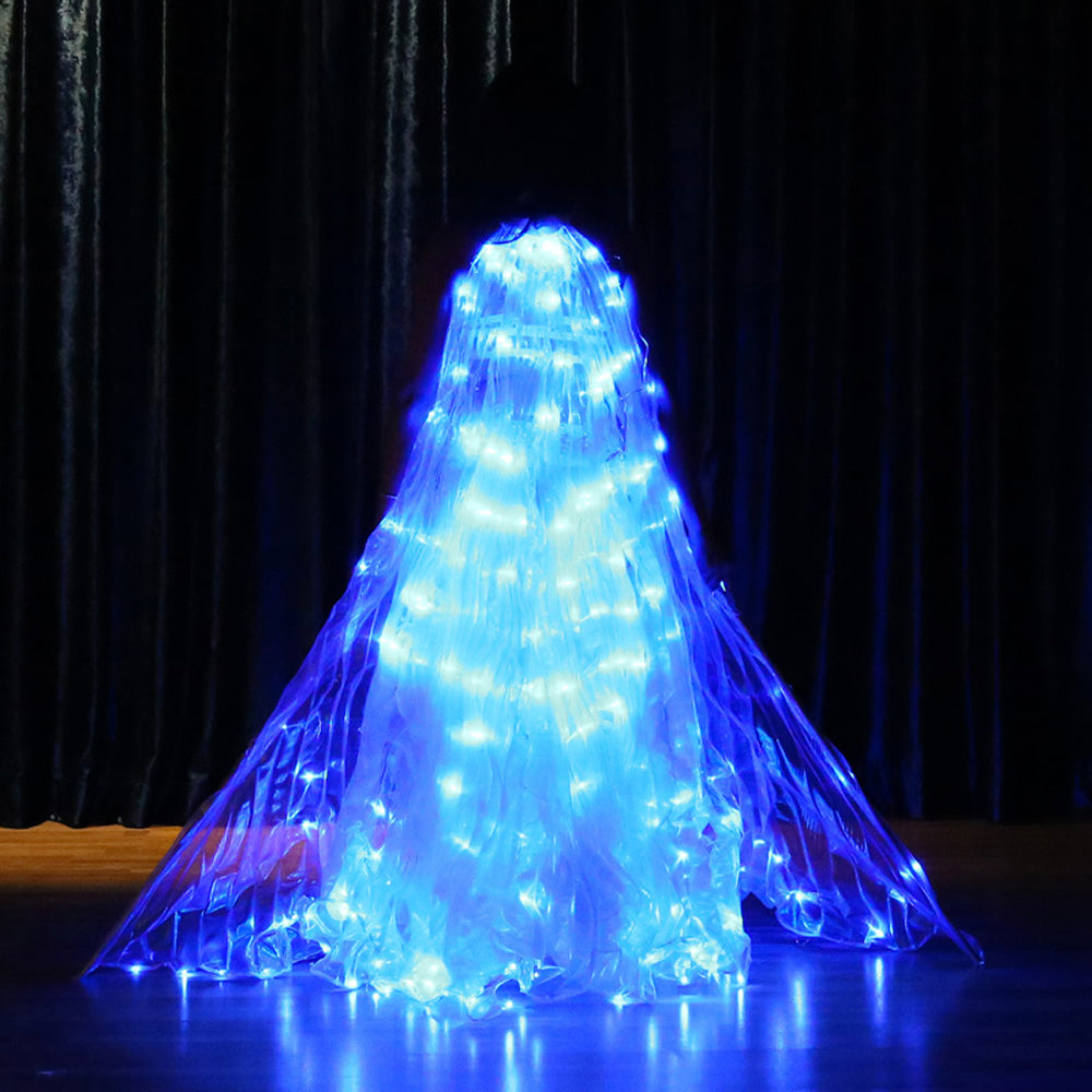 Alas de Isis con luz LED parpadeante: alas iluminadas para danza del vientre, carnaval, fiesta de Halloween, club, con varillas telescópicas.