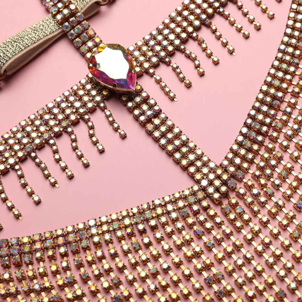 Cosplay Make Up Belly Dancer Drill Chain Mask Sexy Halloween Ornaments Head Scarf Face Veils