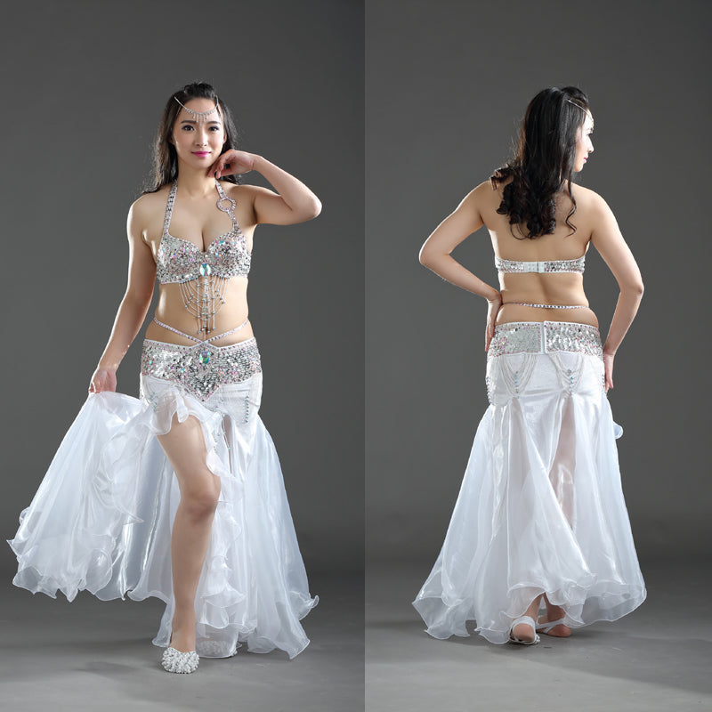 Belly Dance Costumes with Flannel Rose Skirt Belly Dance Dress 1 Set