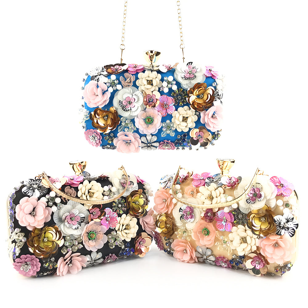 Fashion Evening Bags Handmade Flower Beaded Bags Banquet Wedding Party Bags Women Evening Clutch Women Purse