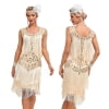 1920s Vintage Dress Summer Fringe Beaded Great Gatsby Flapper Evening Dress Party Cocktail Prom