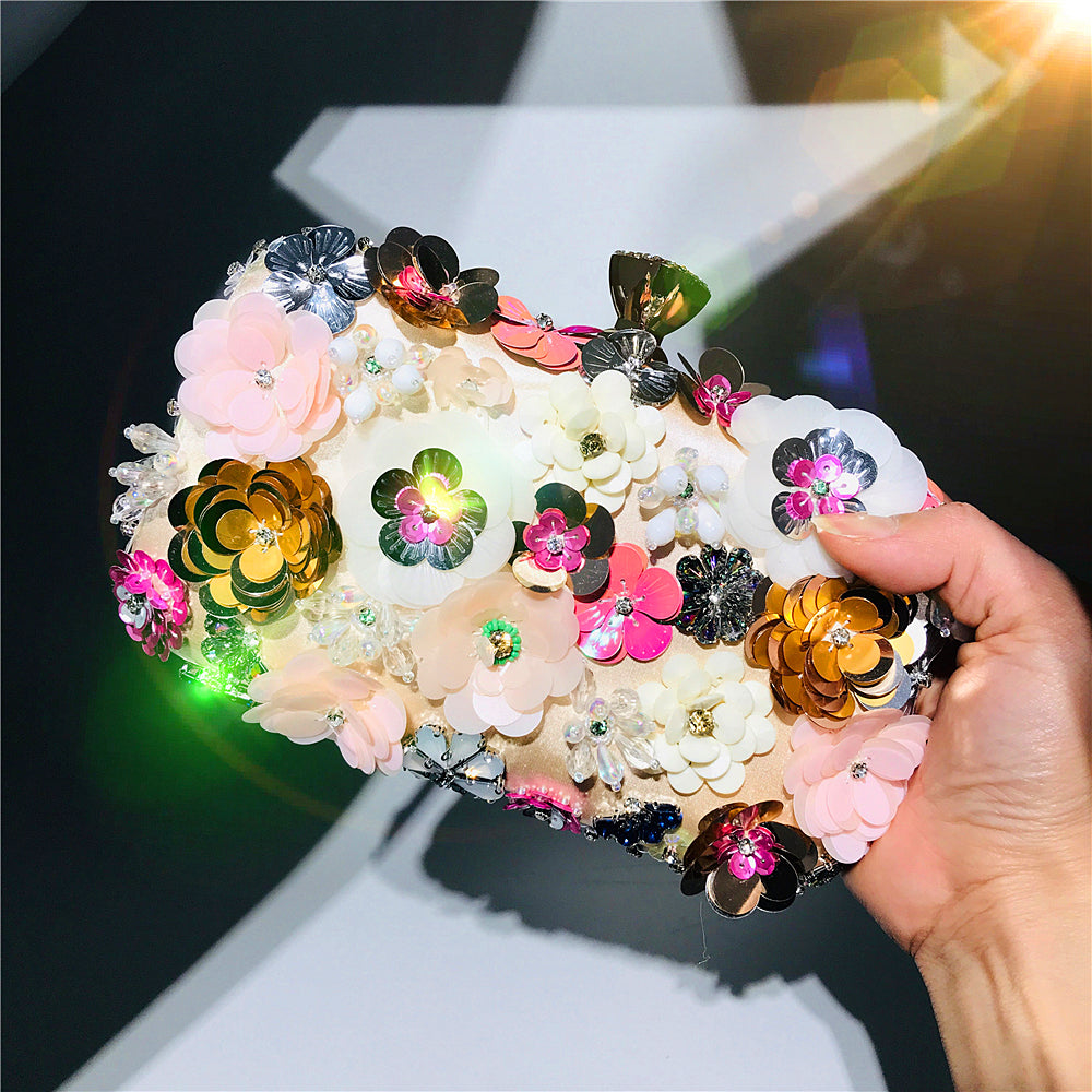 Fashion Evening Bags Handmade Flower Beaded Bags Banquet Wedding Party Bags Women Evening Clutch Women Purse