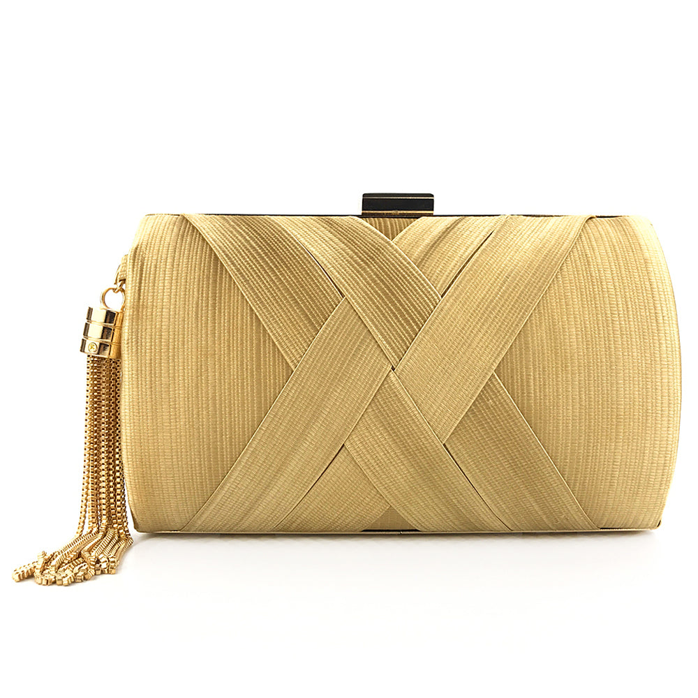 Handheld Women's Evening Clutch Bags Silk Satin Party Handbags Bridal Wedding Purses with Tassel Pendant Evening Clutch Bags