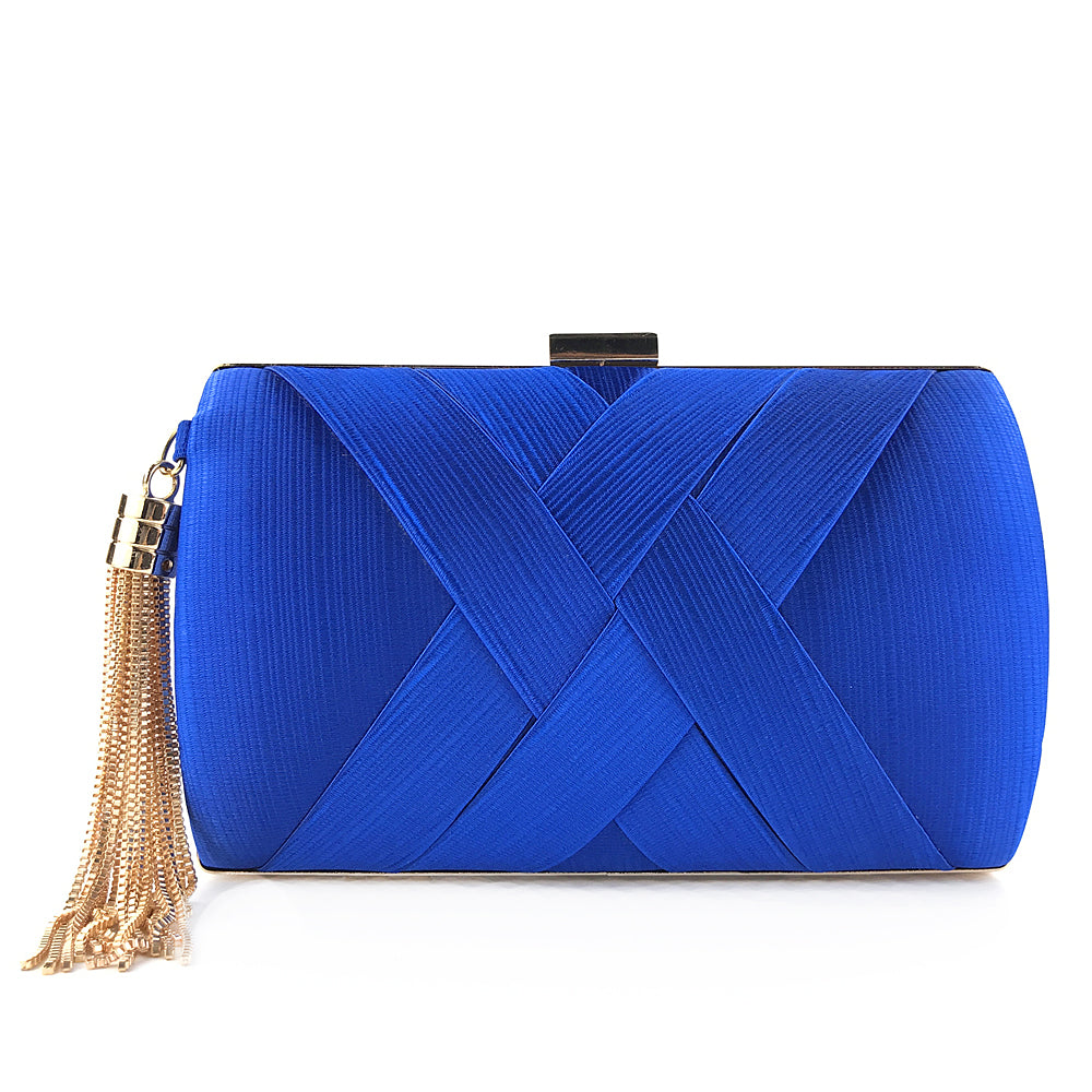 Handheld Women's Evening Clutch Bags Silk Satin Party Handbags Bridal Wedding Purses with Tassel Pendant Evening Clutch Bags
