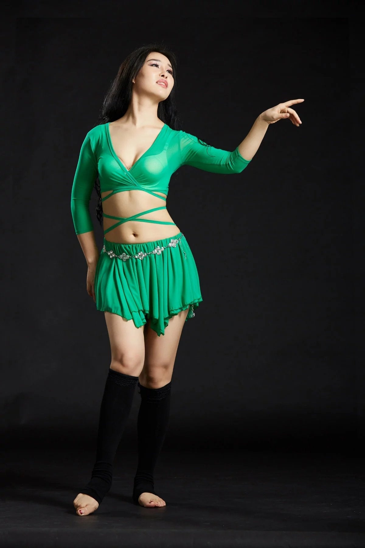 Professional And Sexy 5 Colors Nylon Belly Dance Dress Belly Dancing Costumes Oriental Belly Dance Costumes