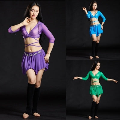 Professional And Sexy 5 Colors Nylon Belly Dance Dress Belly Dancing Costumes Oriental Belly Dance Costumes