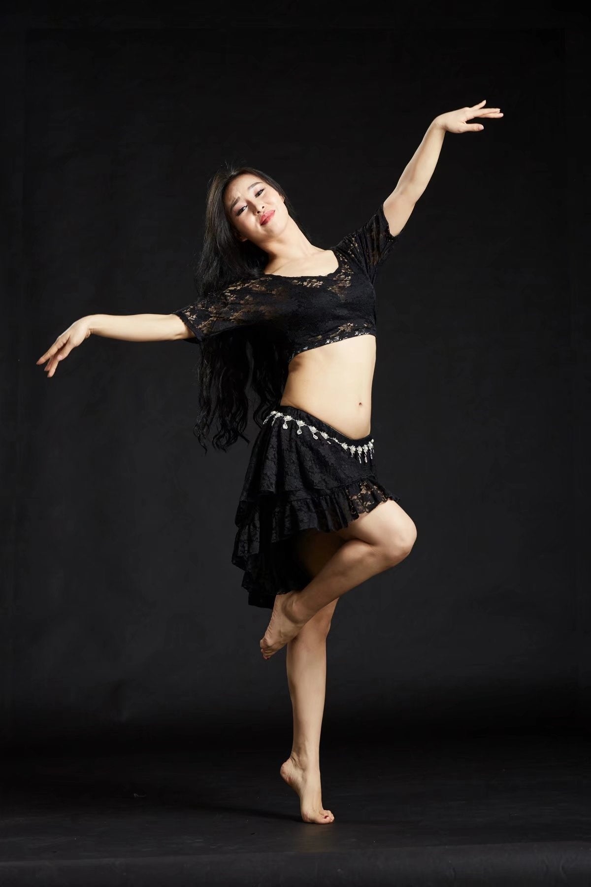 6 Colors Professional Floral Prints Lace, Dress Belly Dance Costumes, Oriental Belly Dance Costumes, Dress 1 Set