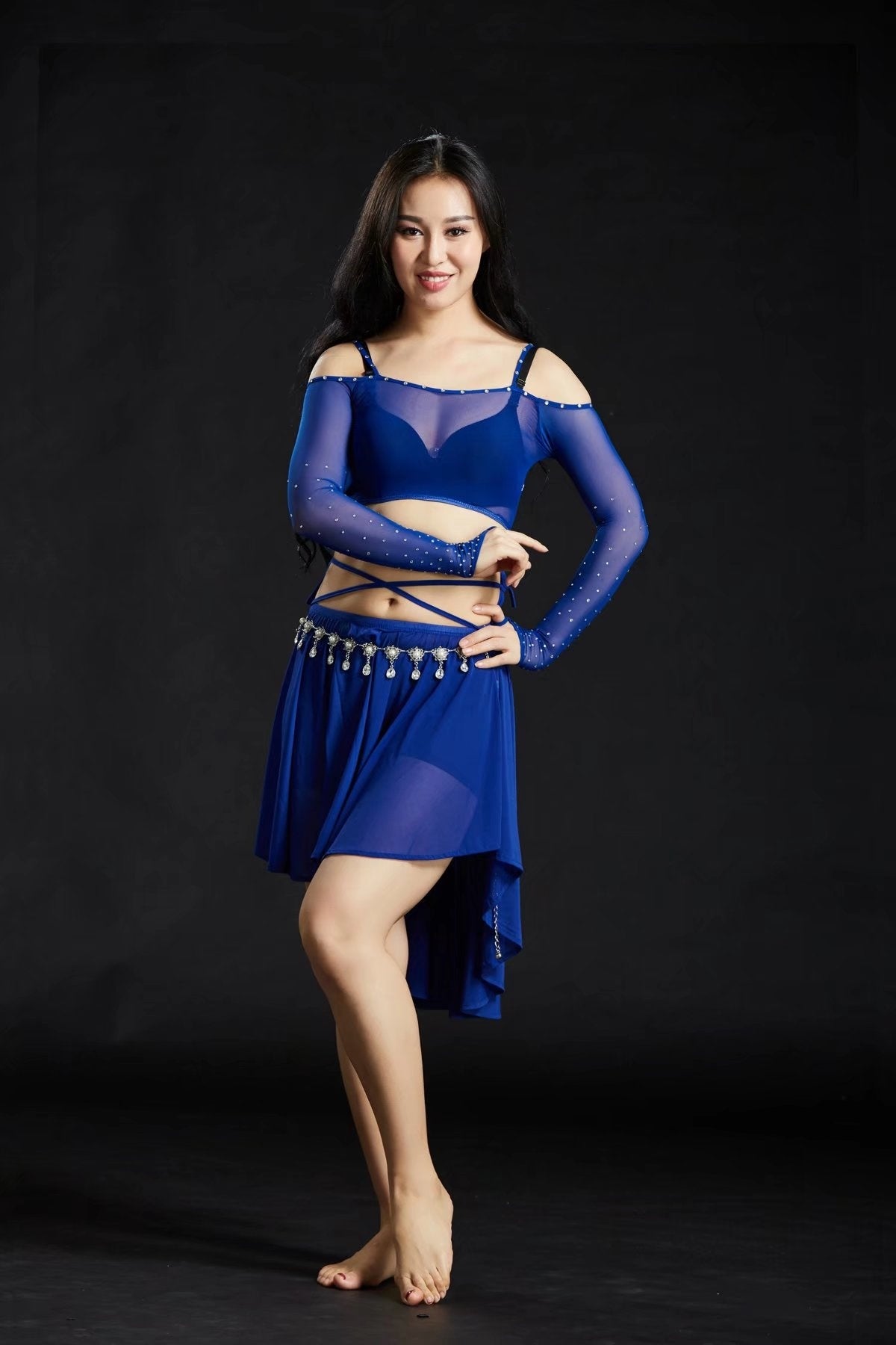 Water yarn belly dance dress 4 sets Up outlet/Skirt/Bra/Safe underwear