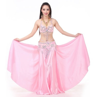 2-Sides Splitting Skirt, 14 Color 96cm(37.8 inch) Professional Dress, Double Forktailed Satin Skirt, Belly Dance Skirt