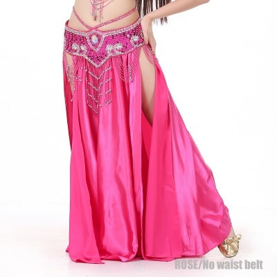 2-Sides Splitting Skirt, 14 Color 96cm(37.8 inch) Professional Dress, Double Forktailed Satin Skirt, Belly Dance Skirt