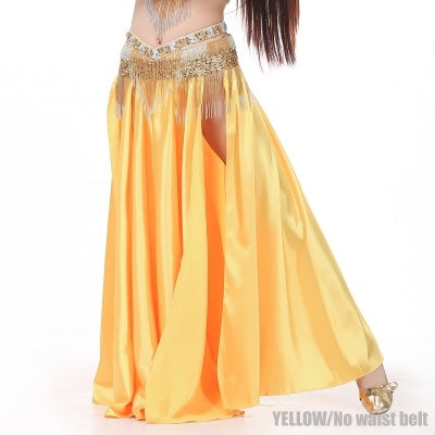 2-Sides Splitting Skirt, 14 Color 96cm(37.8 inch) Professional Dress, Double Forktailed Satin Skirt, Belly Dance Skirt
