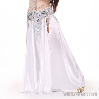 2-Sides Splitting Skirt, 14 Color 96cm(37.8 inch) Professional Dress, Double Forktailed Satin Skirt, Belly Dance Skirt
