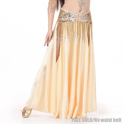 2-Sides Splitting Skirt, 14 Color 96cm(37.8 inch) Professional Dress, Double Forktailed Satin Skirt, Belly Dance Skirt