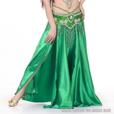 2-Sides Splitting Skirt, 14 Color 96cm(37.8 inch) Professional Dress, Double Forktailed Satin Skirt, Belly Dance Skirt