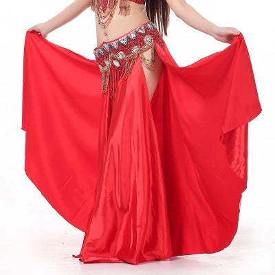 2-Sides Splitting Skirt, 14 Color 96cm(37.8 inch) Professional Dress, Double Forktailed Satin Skirt, Belly Dance Skirt