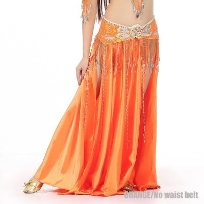 2-Sides Splitting Skirt, 14 Color 96cm(37.8 inch) Professional Dress, Double Forktailed Satin Skirt, Belly Dance Skirt