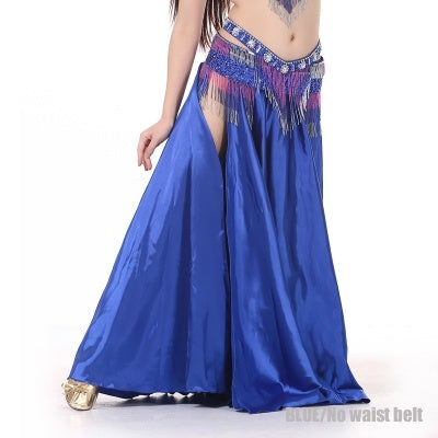 2-Sides Splitting Skirt, 14 Color 96cm(37.8 inch) Professional Dress, Double Forktailed Satin Skirt, Belly Dance Skirt