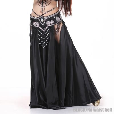 2-Sides Splitting Skirt, 14 Color 96cm(37.8 inch) Professional Dress, Double Forktailed Satin Skirt, Belly Dance Skirt