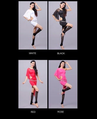 4 Color Polyester Shoulder Strap Moden Dance Dress Belly Dance Dress, Bellydance Costumes, Dress for ladies