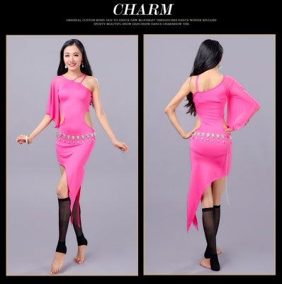 4 Color Polyester Shoulder Strap Moden Dance Dress Belly Dance Dress, Bellydance Costumes, Dress for ladies