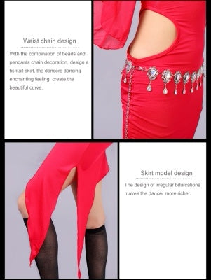 4 Color Polyester Shoulder Strap Moden Dance Dress Belly Dance Dress, Bellydance Costumes, Dress for ladies