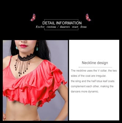 3 Color Milk Silk  V collar Bifurcation Bellydance Costumes, Bellydance Dress, Bellydance Suit 3 pcs