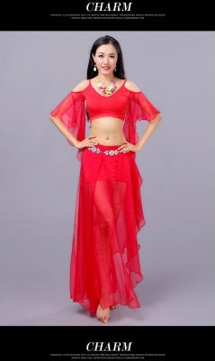 Belly Dance Costumes, Bellydance Dress, Bellydance Skirt, 4 PCS Upper outlet/Skirt/Waist scarf/Safe underwear