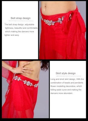 Belly Dance Costumes, Bellydance Dress, Bellydance Skirt, 4 PCS Upper outlet/Skirt/Waist scarf/Safe underwear