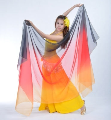 250x120cm 18 Colors Imitated Silk Fabric Scarf Belly Dance Hand Scarf Belly Dance Throwing Yarn Scarf Belly Dance Prop Stage Activities Tools