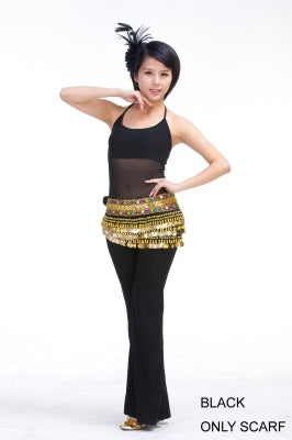 10 Color 248Pcs Gold Coins Double Color Rhinestone One Chain Waist Chain, Belly Dance Belt, Belly Dance Hip Scarf