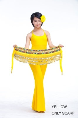 10 Color 248Pcs Gold Coins Double Color Rhinestone One Chain Waist Chain, Belly Dance Belt, Belly Dance Hip Scarf