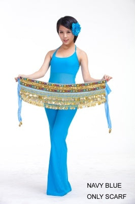 10 Color 248Pcs Gold Coins Double Color Rhinestone One Chain Waist Chain, Belly Dance Belt, Belly Dance Hip Scarf