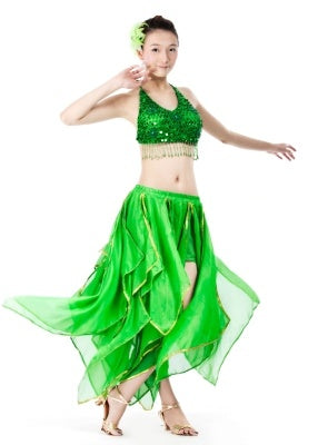 Professional And Sexy 9 Color 16 Leaves Skirt, Belly Dance Skirt, Chiffon Skirt, Performance Skirt, Tribal Skirt, Flax Dance skirt