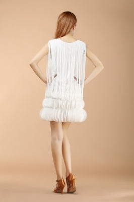 Professional And Sexy Latin Dance Costumes, Women's Adult Autumn Performance Costumes, Tassel Latin Dress Skirt