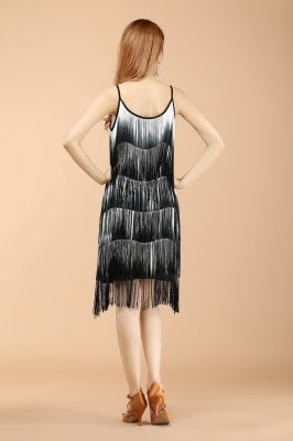 Professional And Sexy  3 Color Latin Dance Costumes, Women's Adult Autumn Performance Costumes, Tassel Latin Dress Skirt