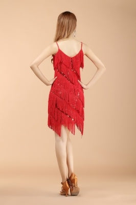 Professional And Sexy Latin Dance Costumes, Women's Adult Autumn Performance Costumes, Tassel Latin Dress Skirt